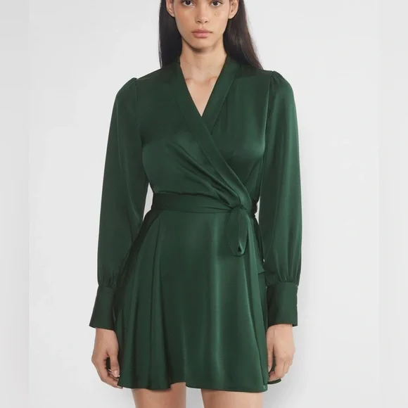 Aritzia Deep Green Long Sleeve Dress - Picture 2 of 3